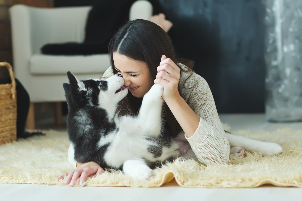 woman with dog